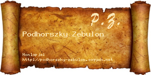 Podhorszky Zebulon névjegykártya
